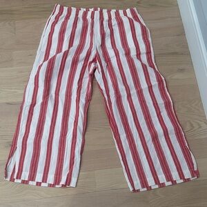 Old Navy Soft Red and White Striped Linenesque women’s Pants